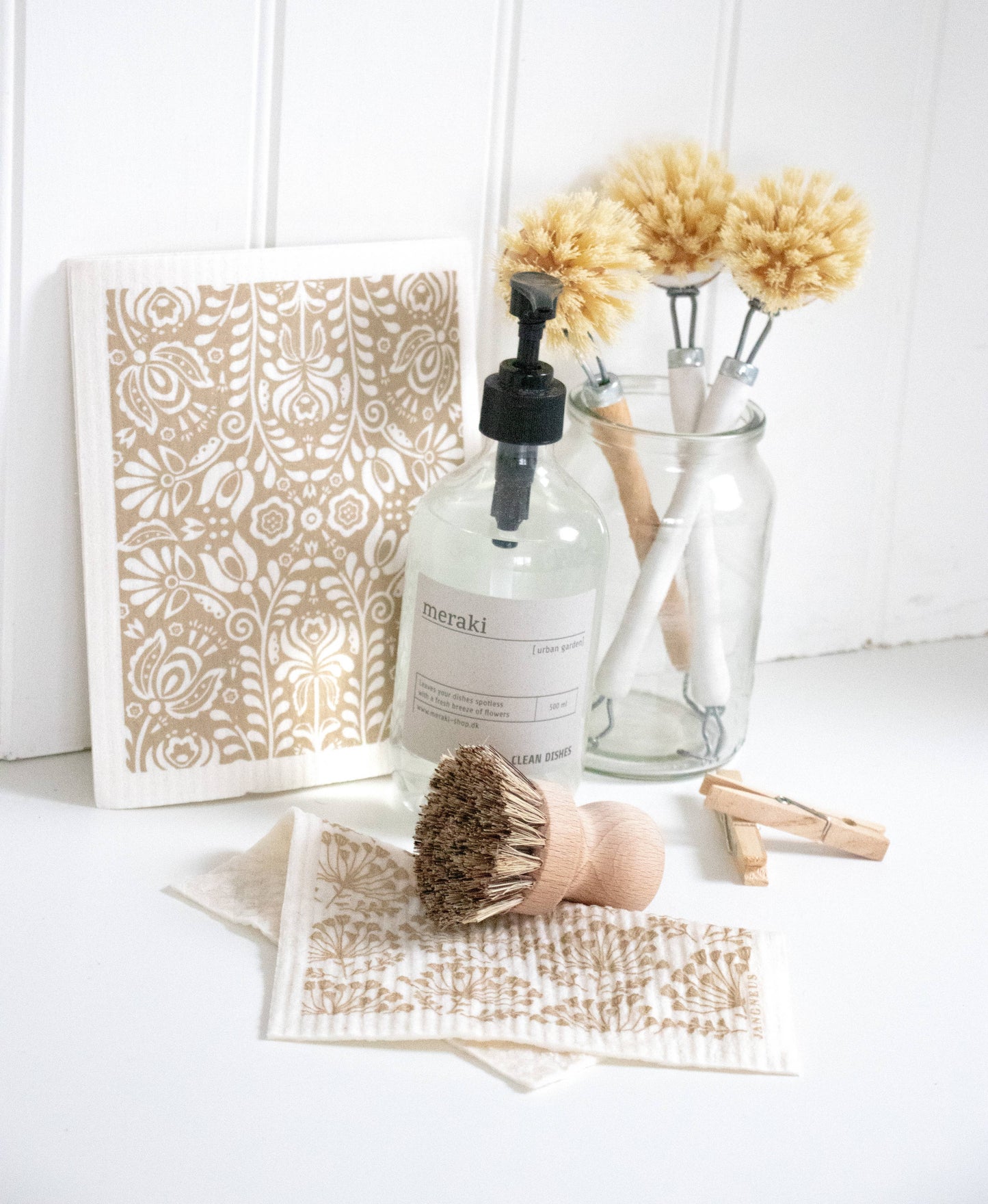 Scandi Bloom | Sand Swedish Dishcloth