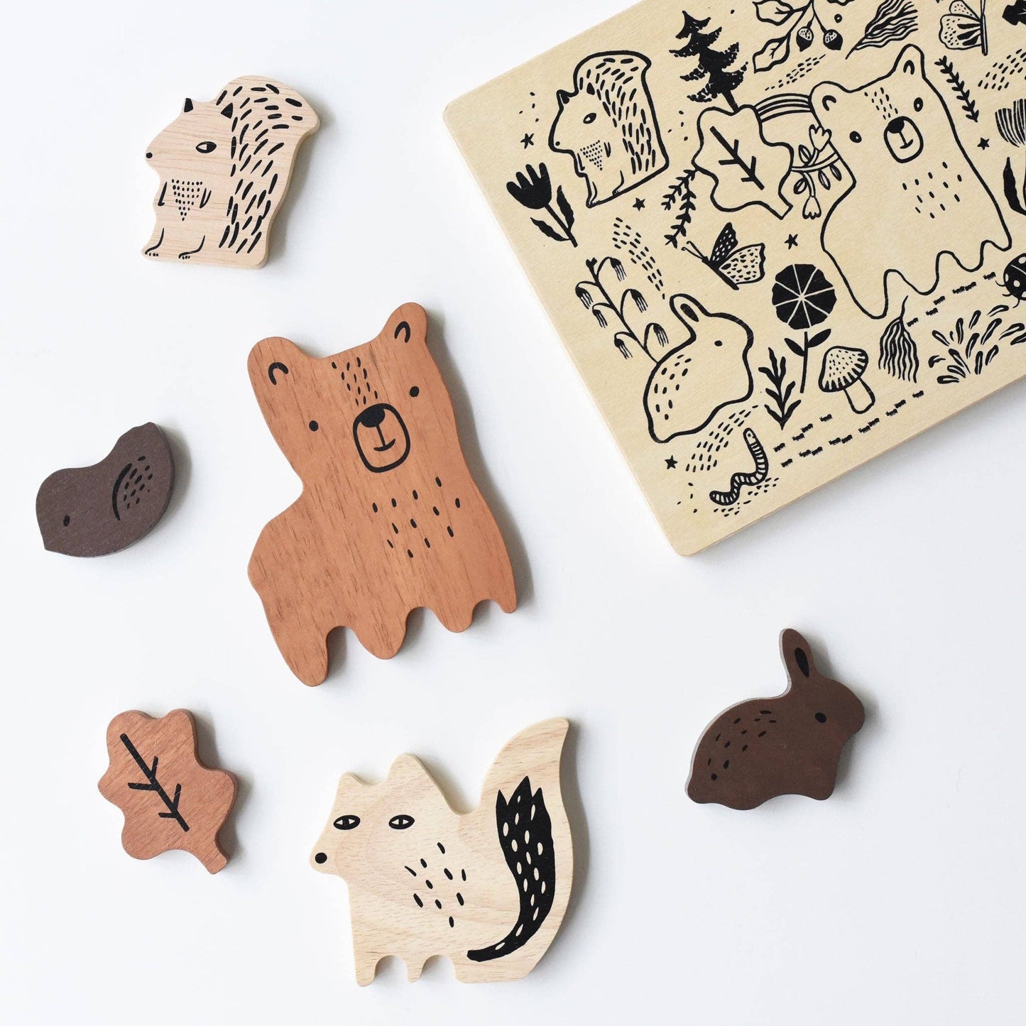Woodland Animals Wooden Tray Puzzle by Wee Gallery