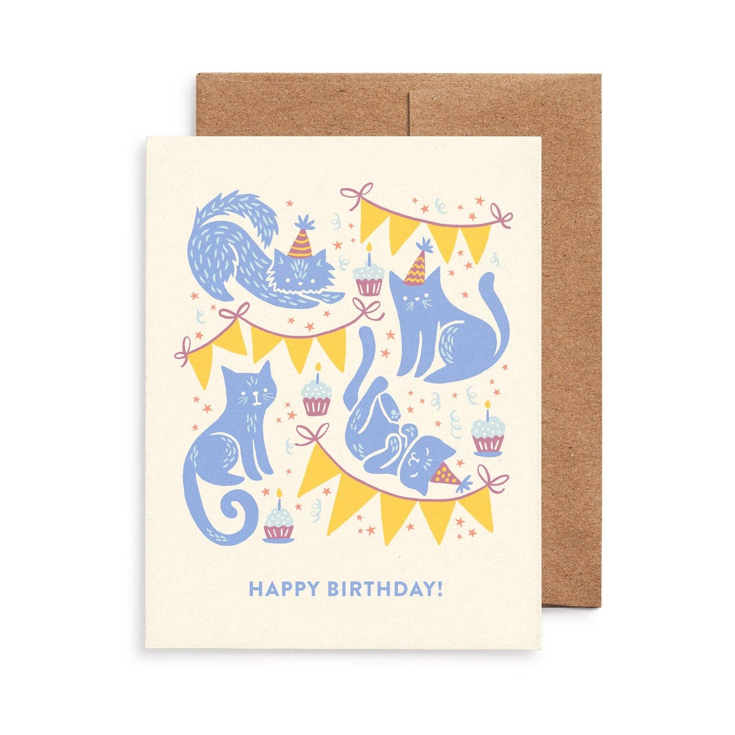 Festive Felines Birthday Card by Nuthatch Studio