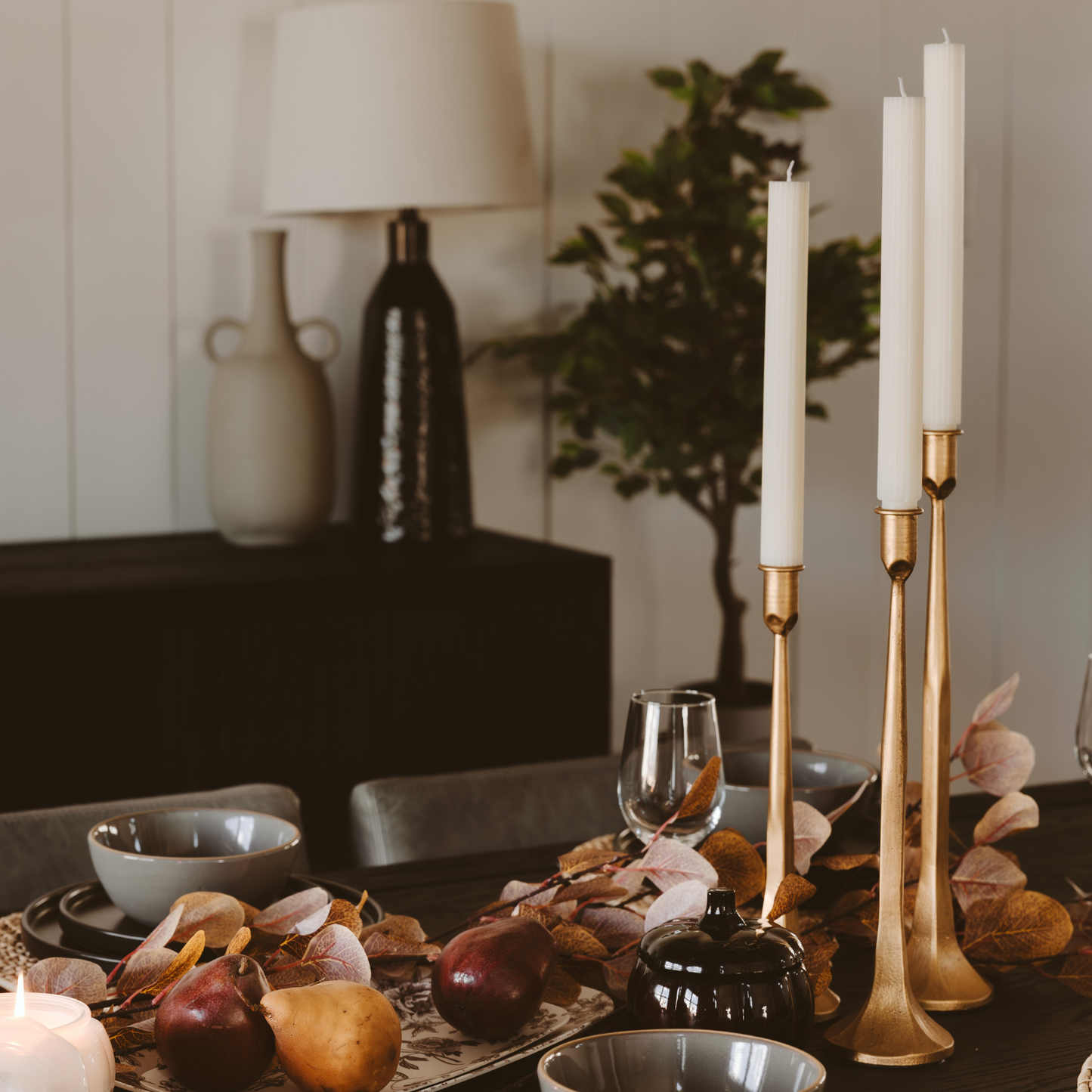 Elegant Cast Iron Taper Candlestick Holder by Sweet Water Decor
