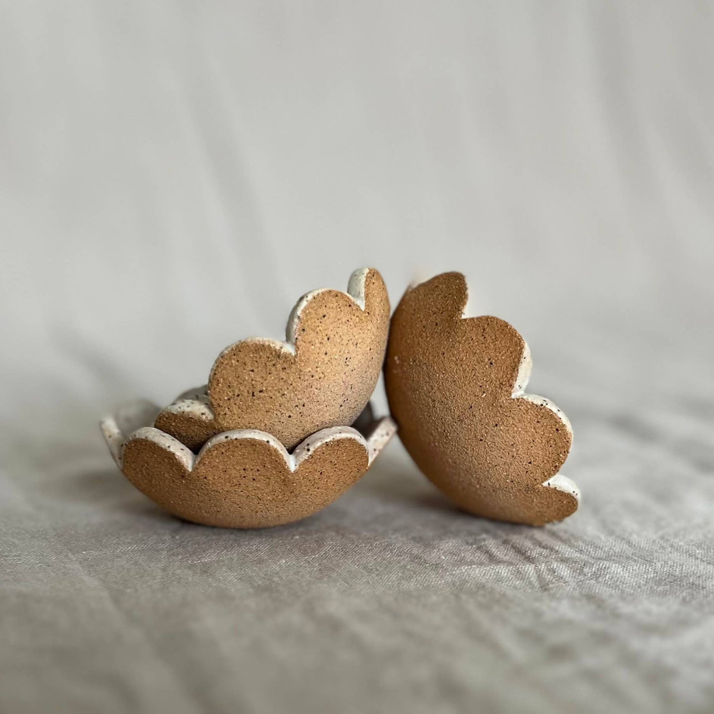 Cream Flower Ring Dish by Void & Form Ceramics