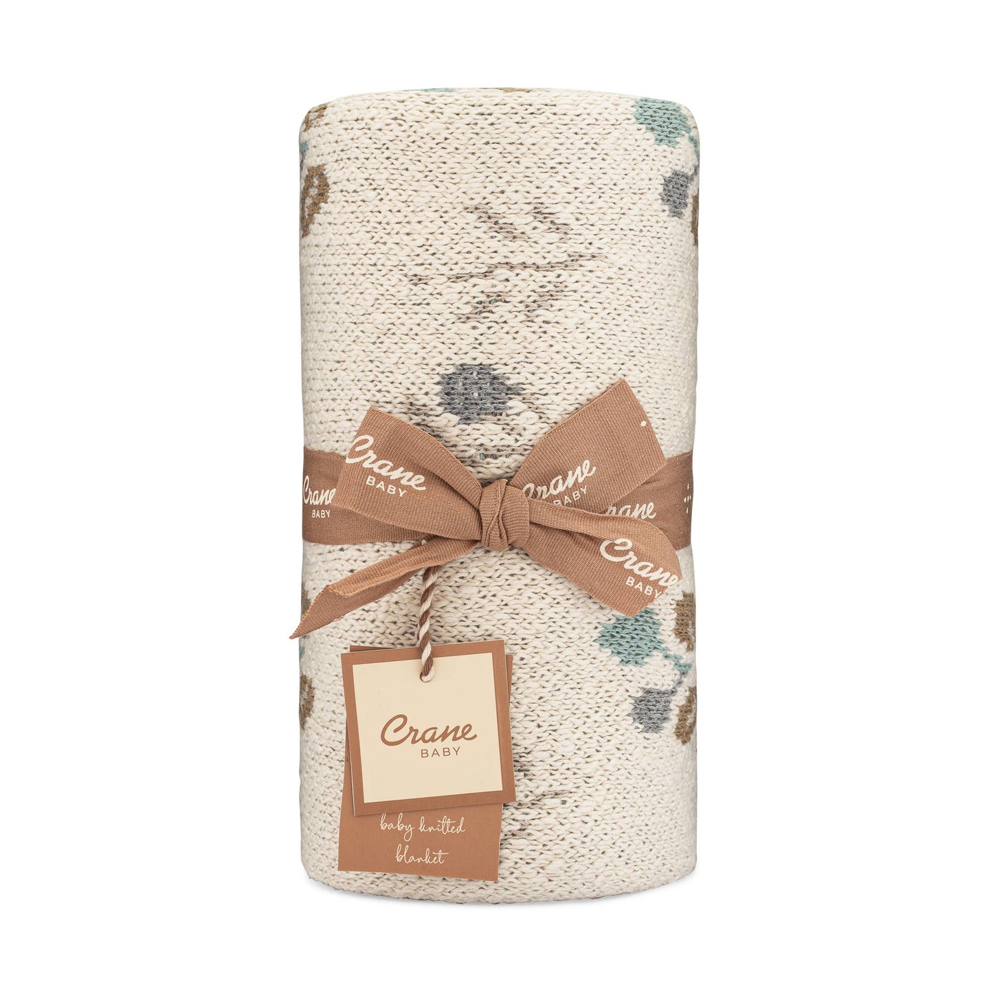 Poppy Organic Cotton Knitted Baby Blanket by Crane Baby