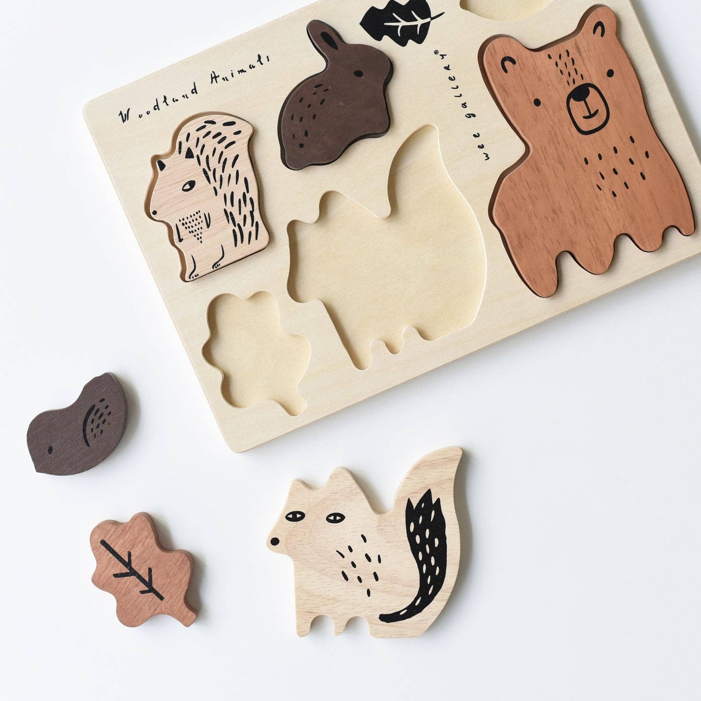 Woodland Animals Wooden Tray Puzzle by Wee Gallery