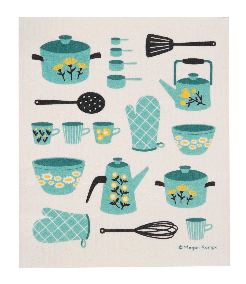 Retro Kitchen Swedish Dishcloth by Cose Nuove