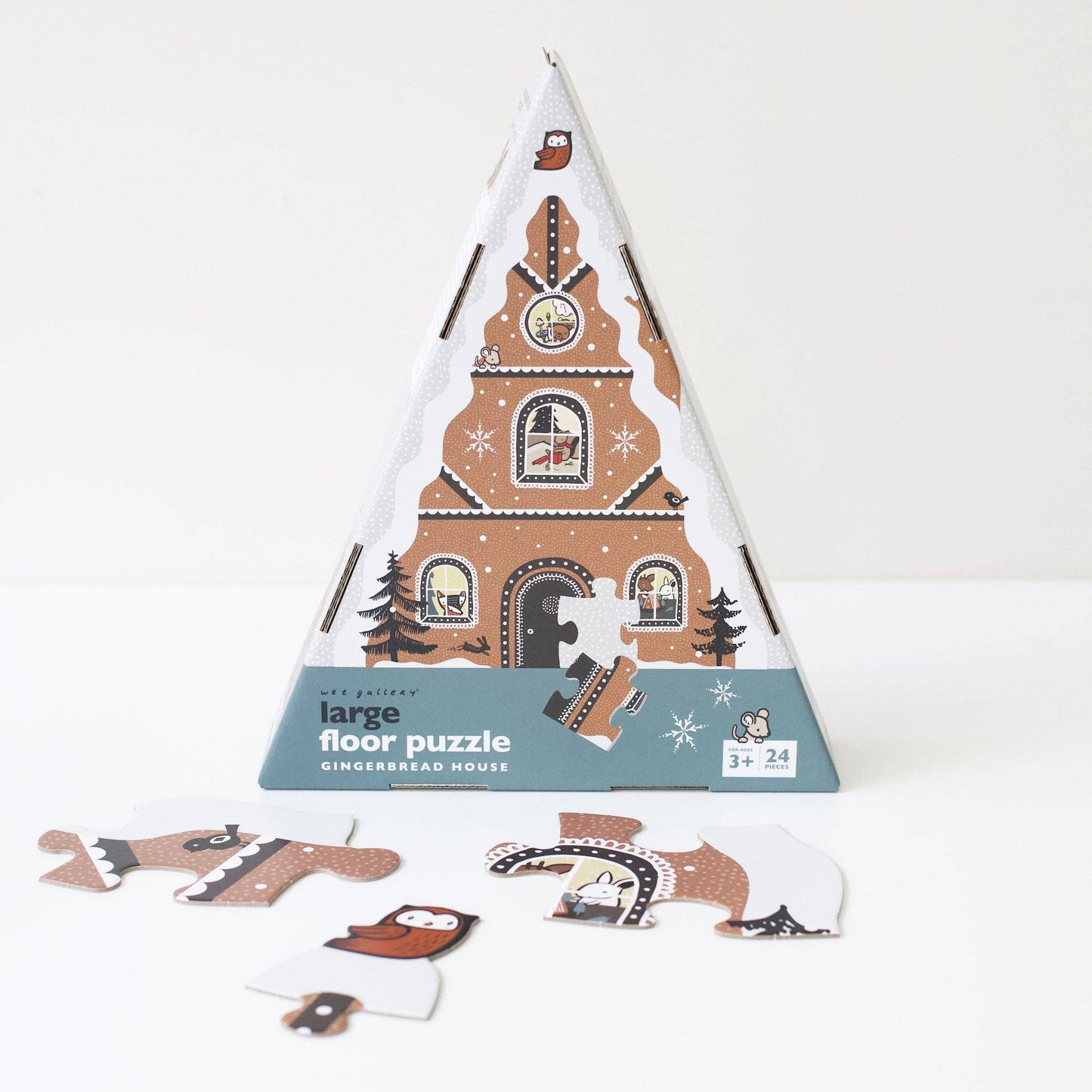 Gingerbread House Holiday Floor Puzzle by Wee Gallery