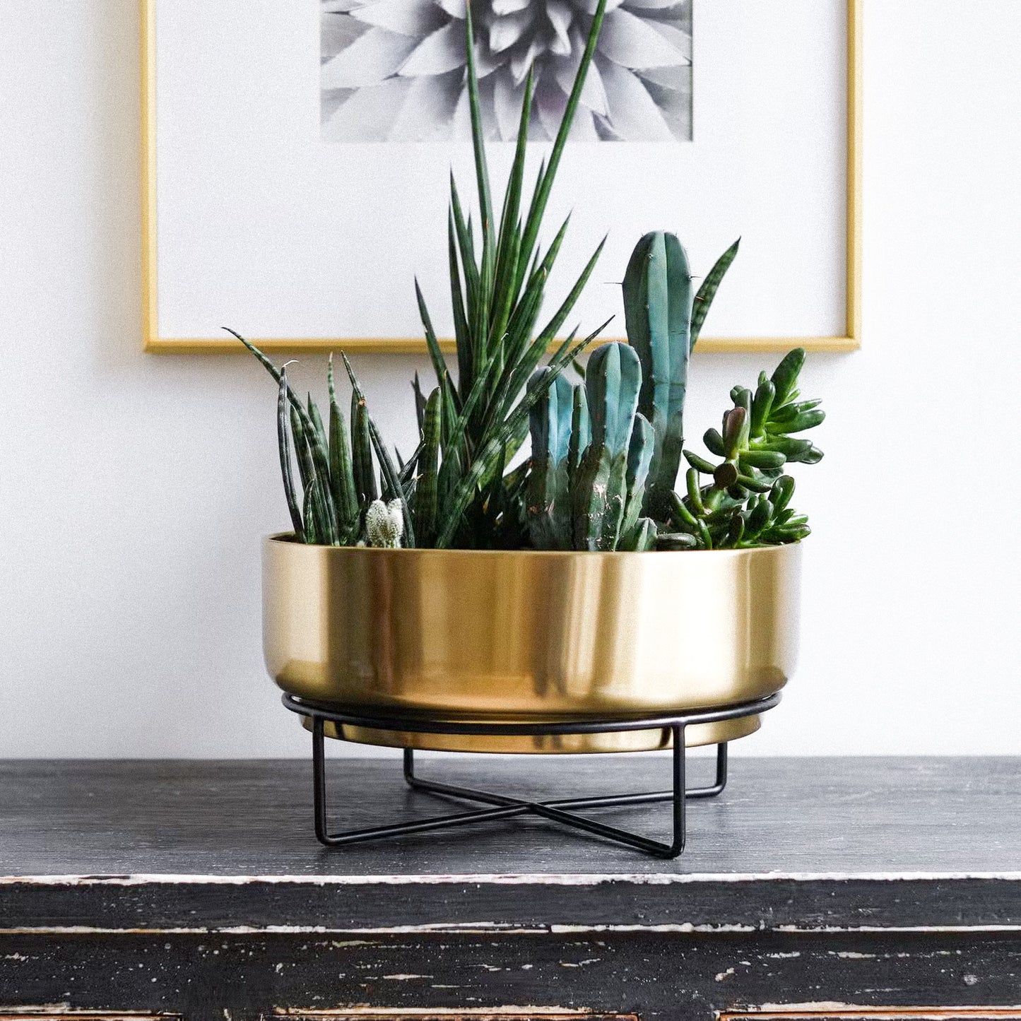 12" Mid-Century Large Round Planter