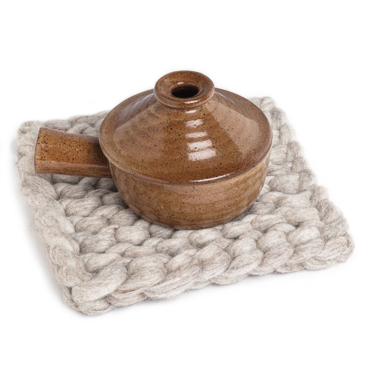 Chunky Wool Knitted Trivet | Beige