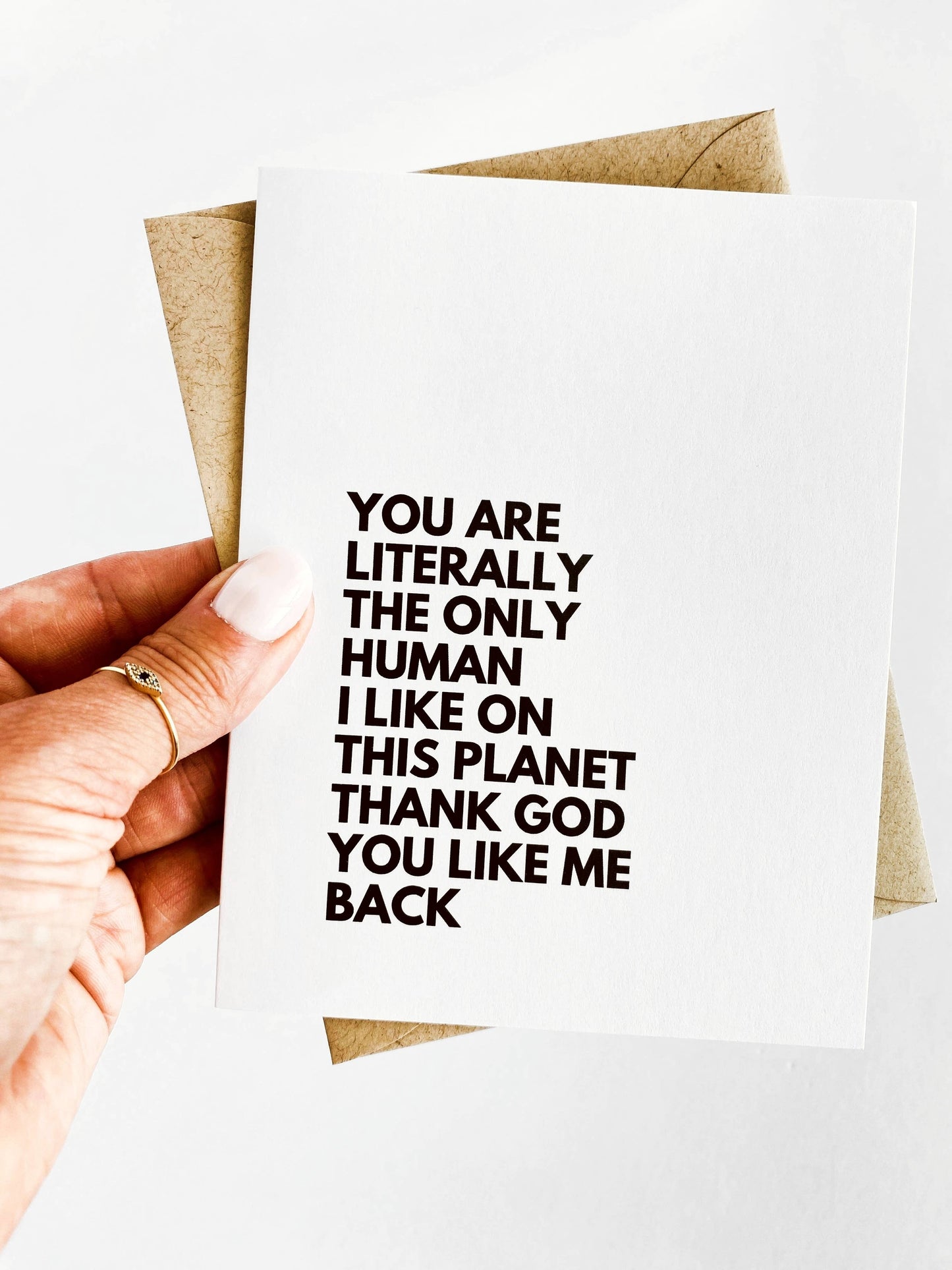 You Are the Only Human I Like Card by Five Dot Post