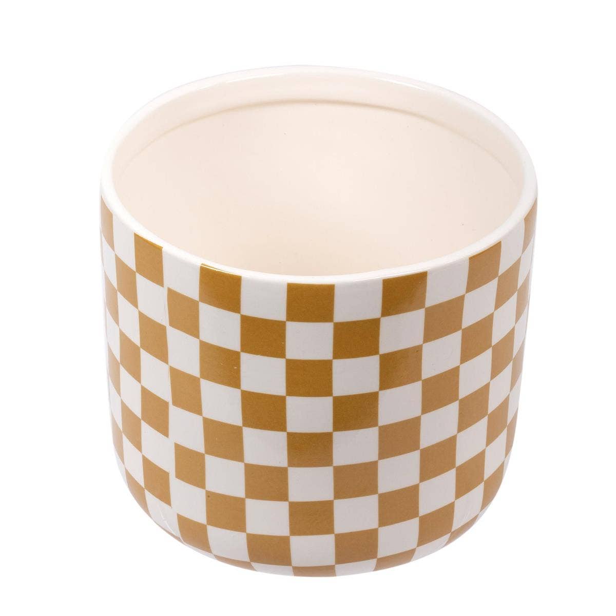 Checkered 5.5" Ceramic Planter by True Design