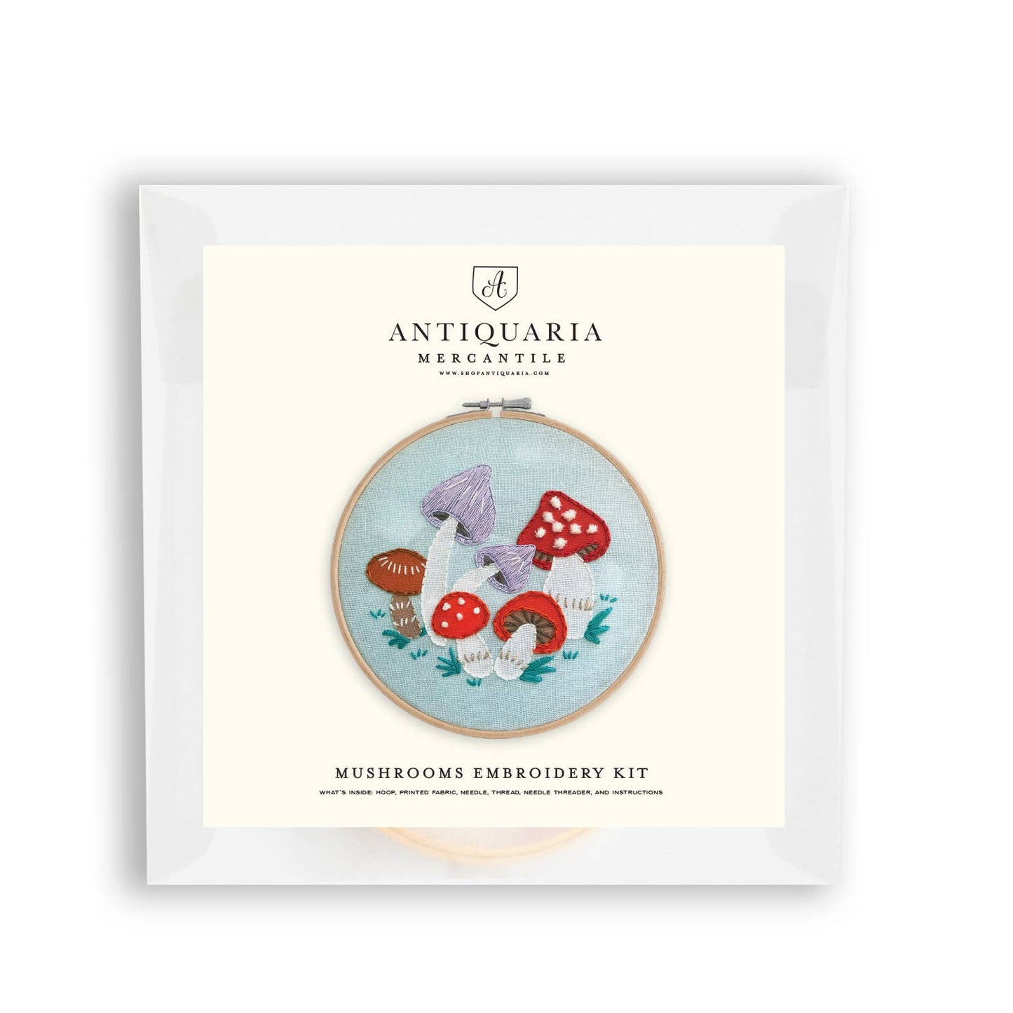 Mushrooms Premium Embroidery Kit by Antquaria