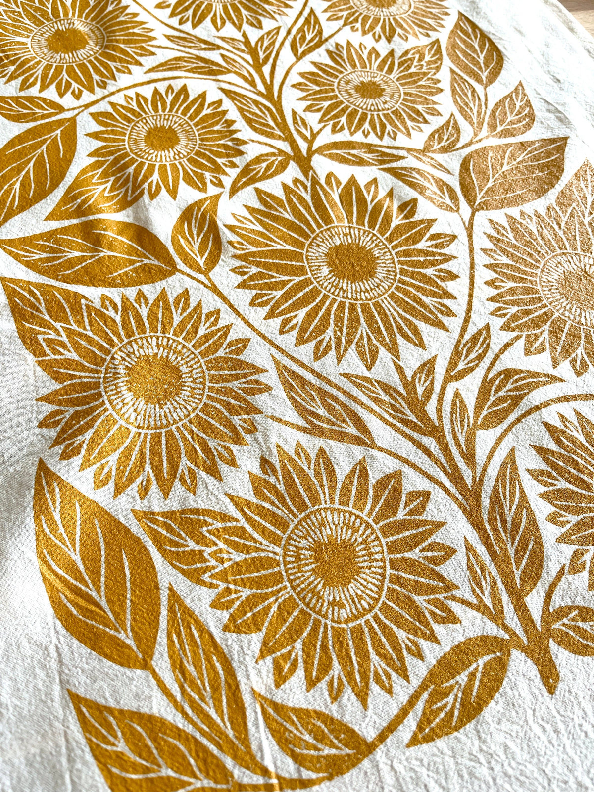 Sunflower Tea Towel by Katharine Watson