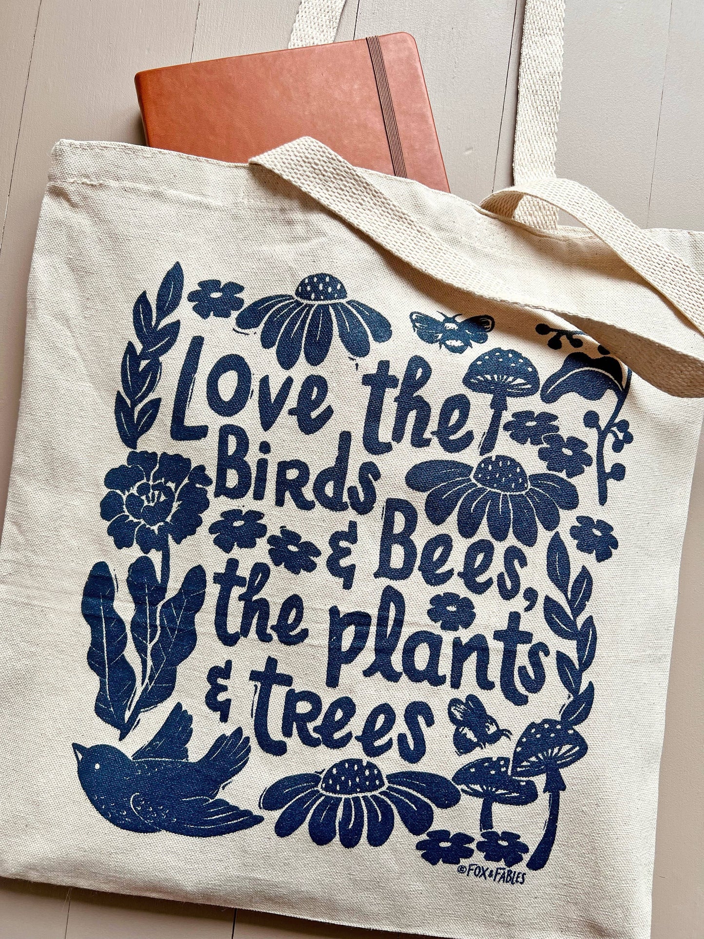 Love Birds & Bees Tote Bag by Fox & Fables
