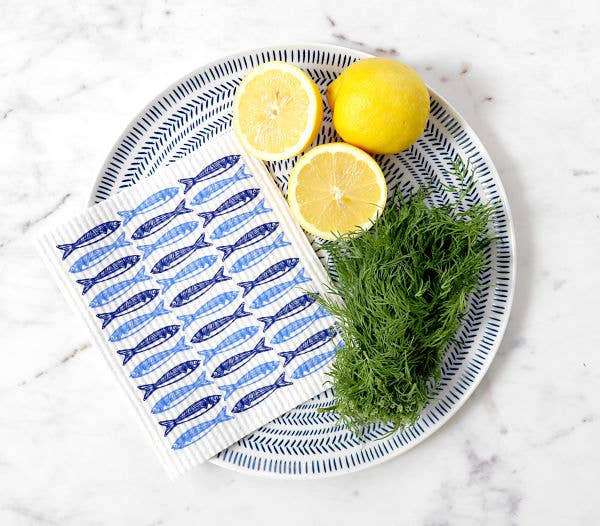 Sardines | Blue Swedish Dishcloth