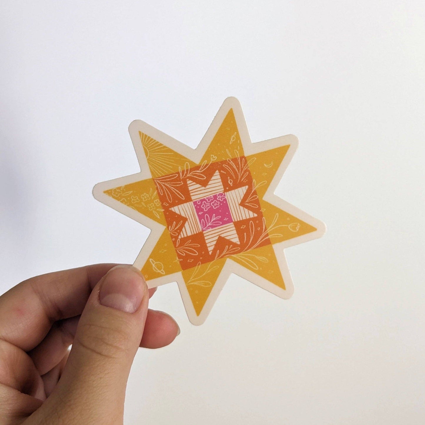 Bright Colored Quilt Square Sticker by Elizabeth Kirsteatter