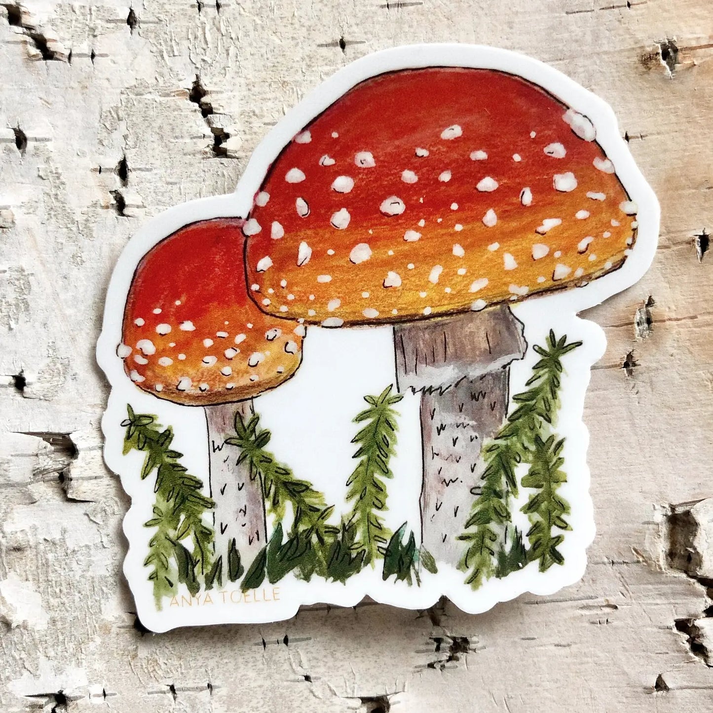 2 Amanitas Sticker by Anya Toelle