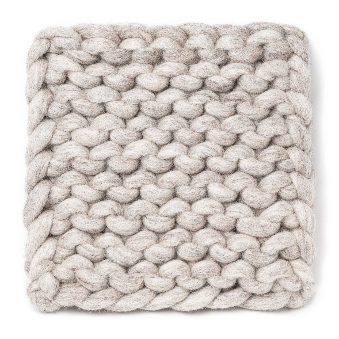 Chunky Wool Knitted Trivet | Beige