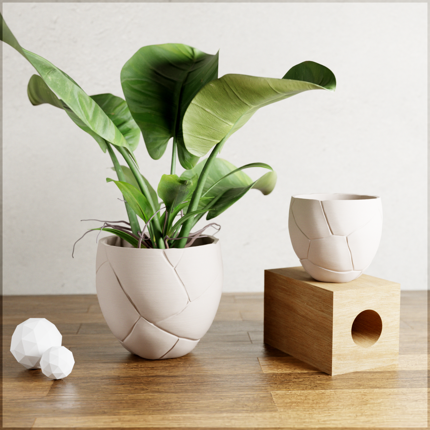 Quake Planter 4.5" in Muted White | Modernized Pottery