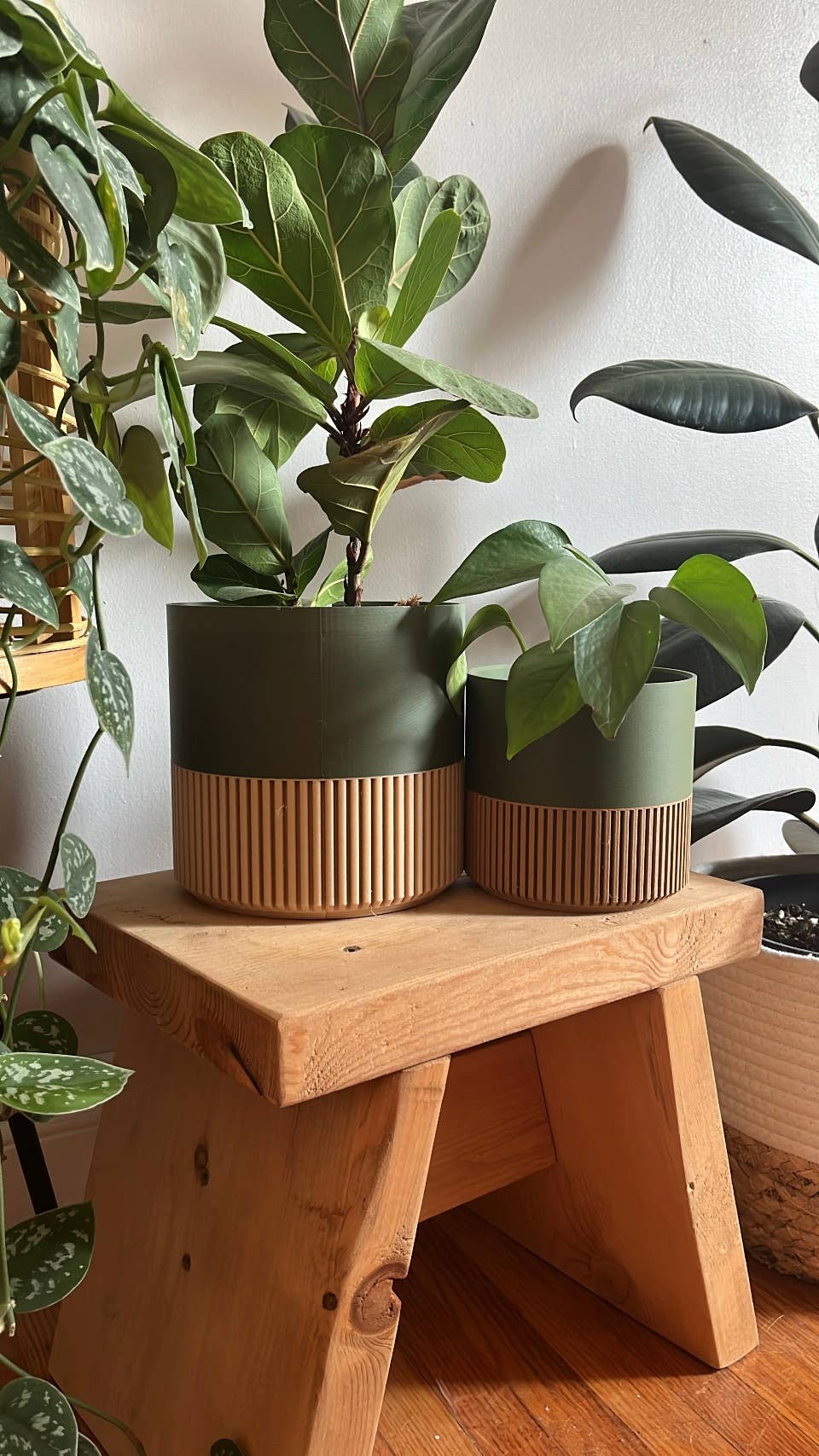Modern Slat Planter | Medium by Prairie City Printing Co.