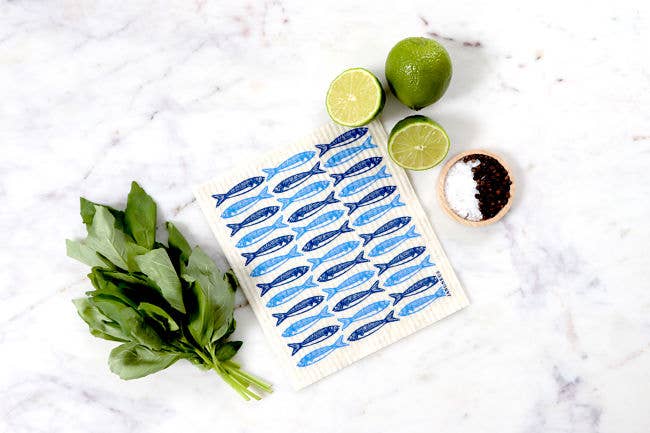 Sardines | Blue Swedish Dishcloth