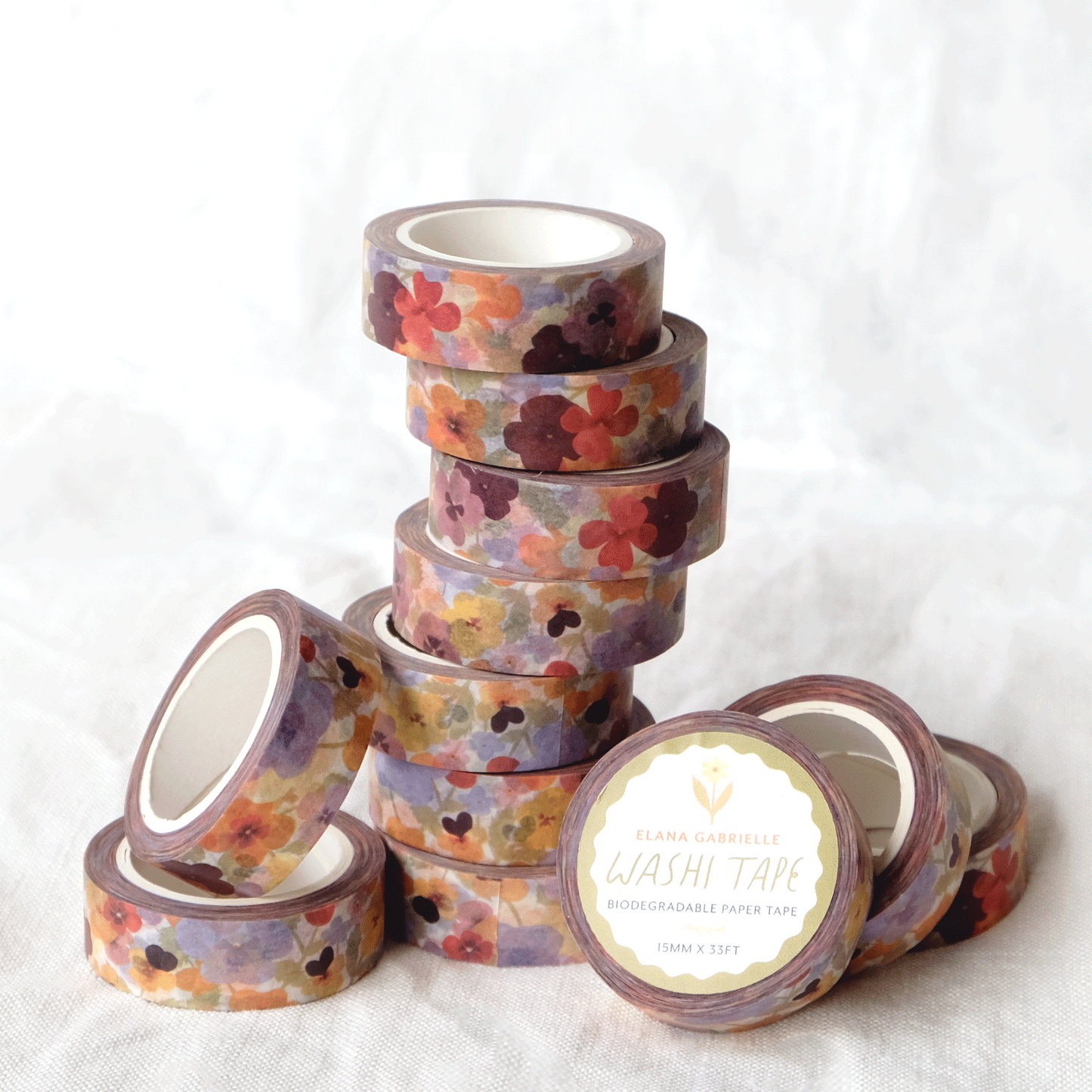 Pansies Washi Tape by Elana Gabrielle
