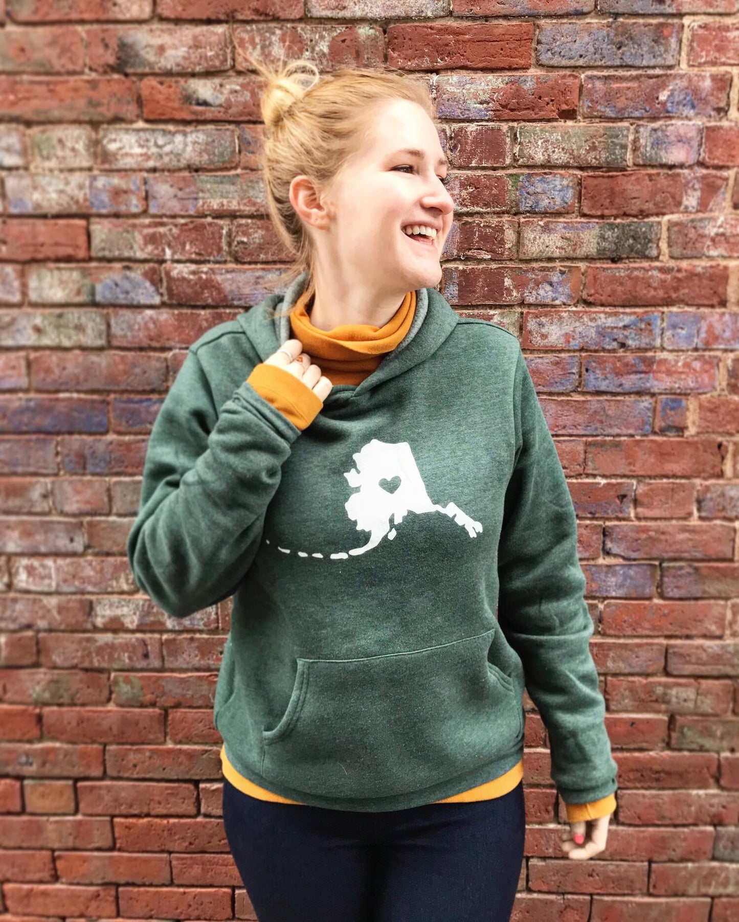 I Love Alaska Hoodie by Printworthy