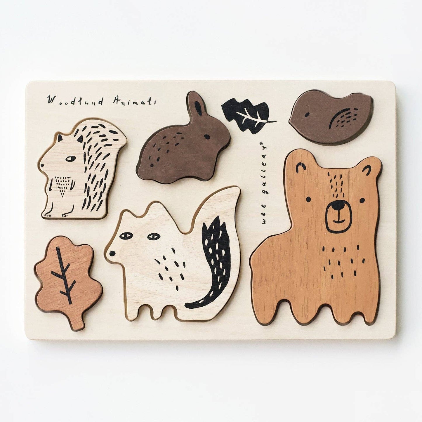 Woodland Animals Wooden Tray Puzzle by Wee Gallery