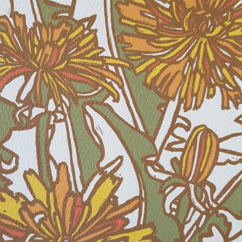 Yellow Dandelion card by Little Green