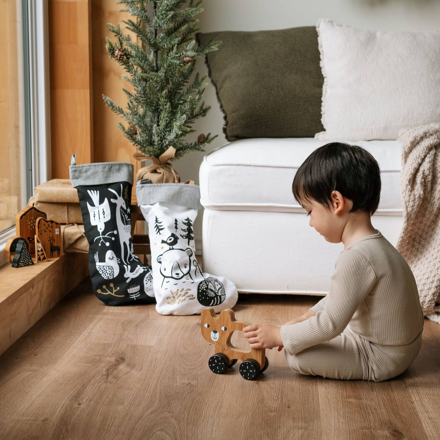 Wooden Push Toy | Bear by Wee Gallery
