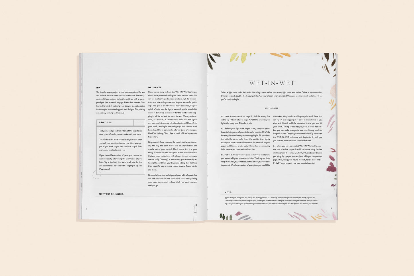 Watercolor Workbook: Flowers, Feathers, and Animal Friends