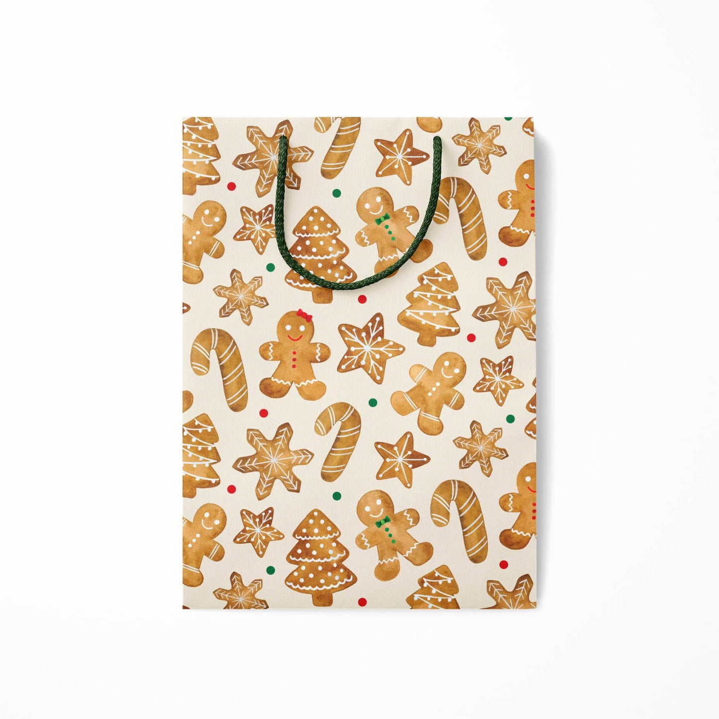 Gingerbread Cookies Holiday Gift Bag | Large