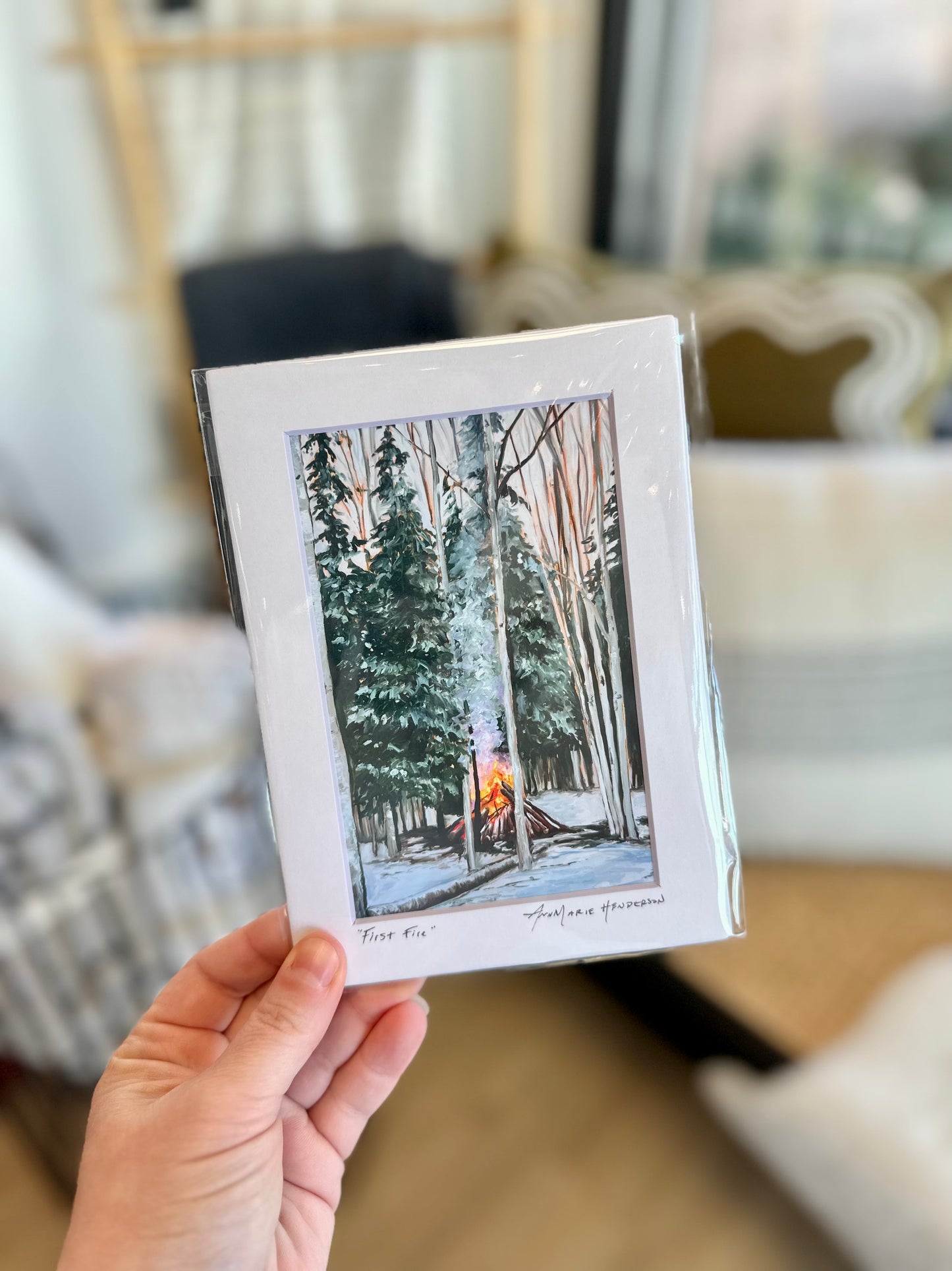 First Fire 4x6 Matted Print by AnnMarie Henderson