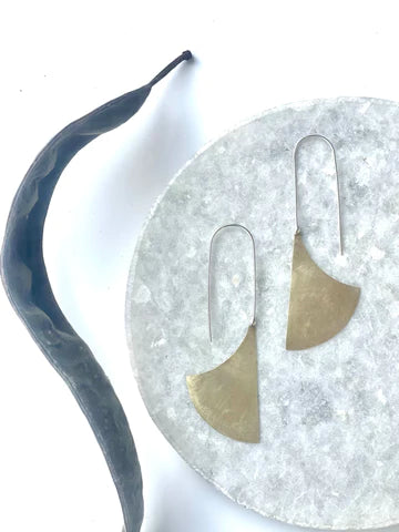 Brass Machete Earrings by Modern Madini