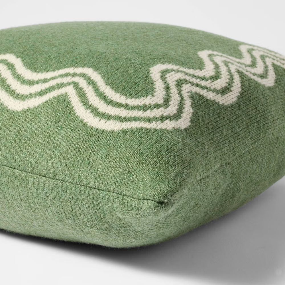 Scallop Knit 24"x24" Pillow | Verde