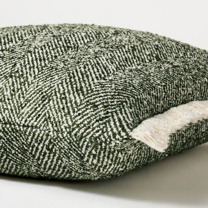 Herringbone + Frayed Edges 24" x 24" Throw Pillow