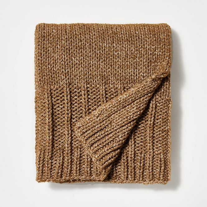 Chunky Knit Throw - Brown