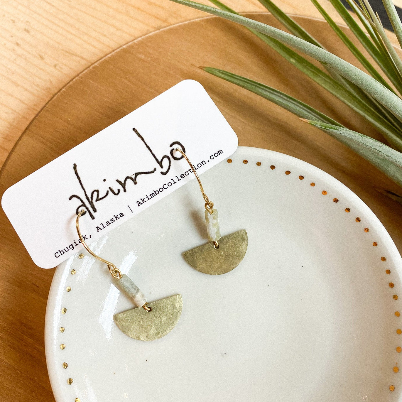 Driftwood Jade Earrings by Akimbo Collection