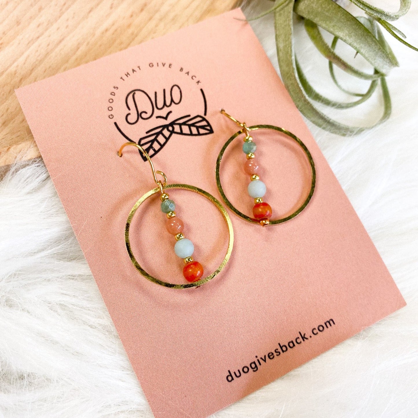 Stacy Circle Earrings | Sunset + Brass by DUO Goods