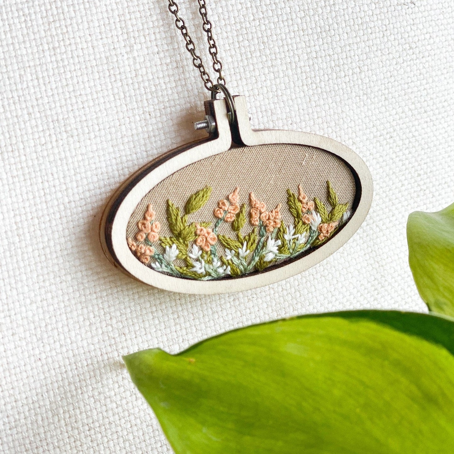 Oval Florals Necklace by Brittany Montour