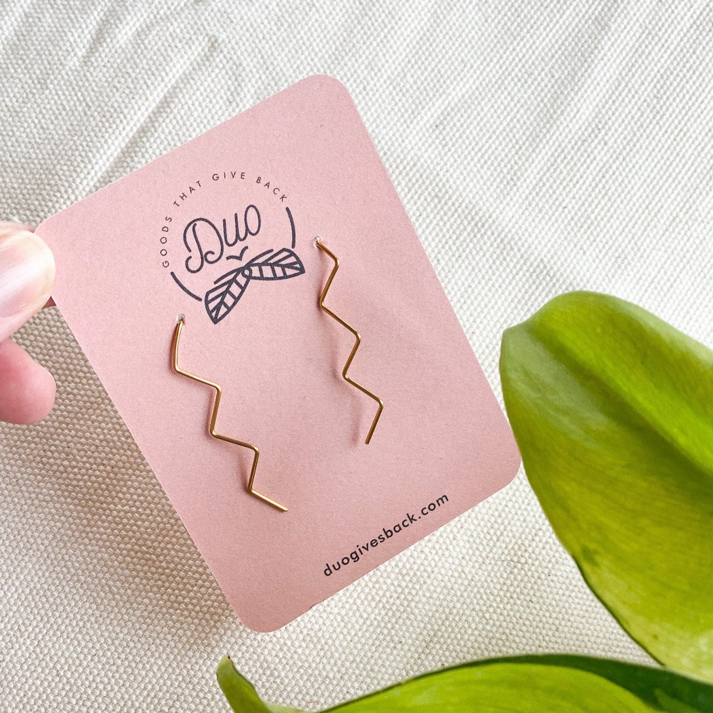 Ziggy Brass Threader Earrings by DUO Goods