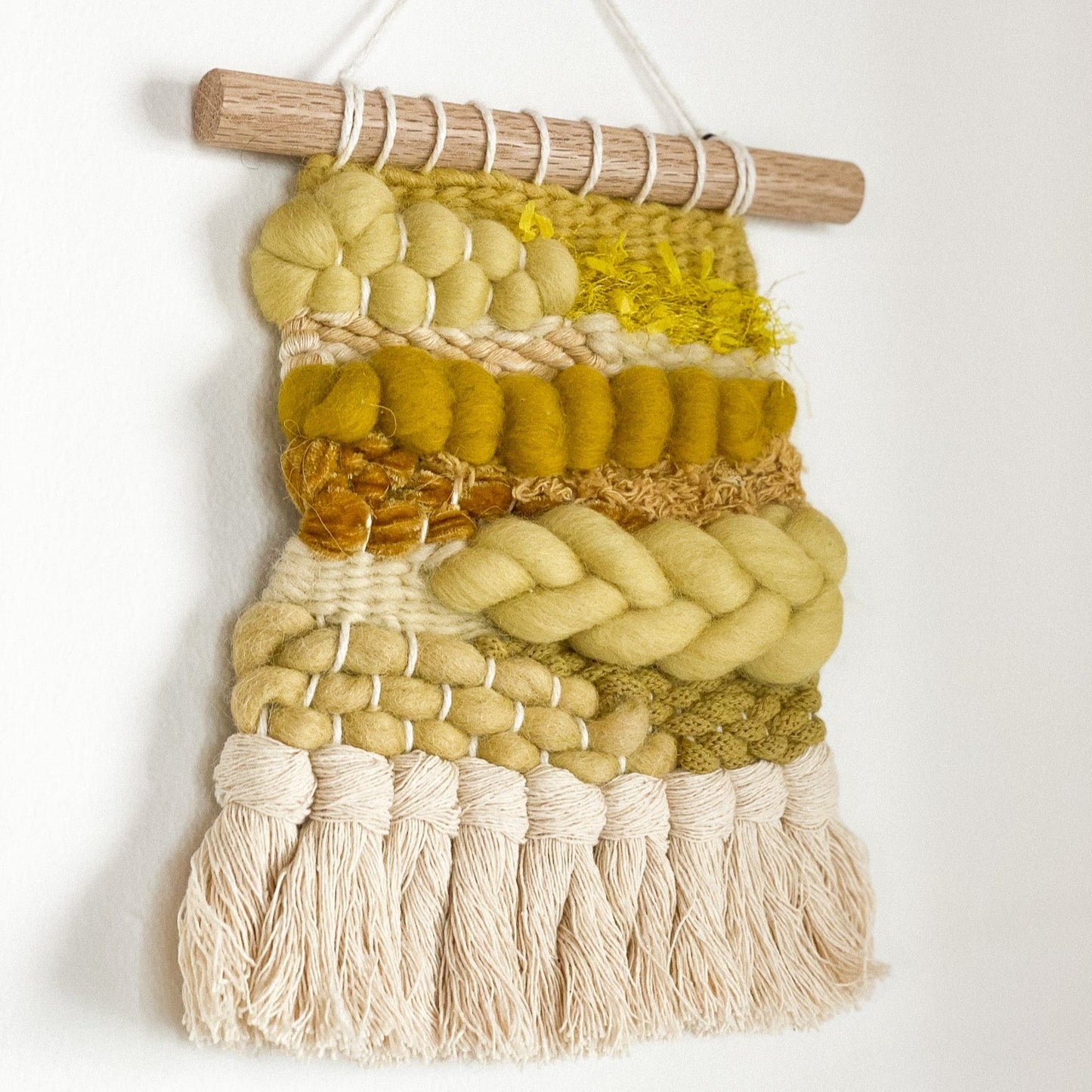 Yellow Braided Wall Weave by Weftwoven