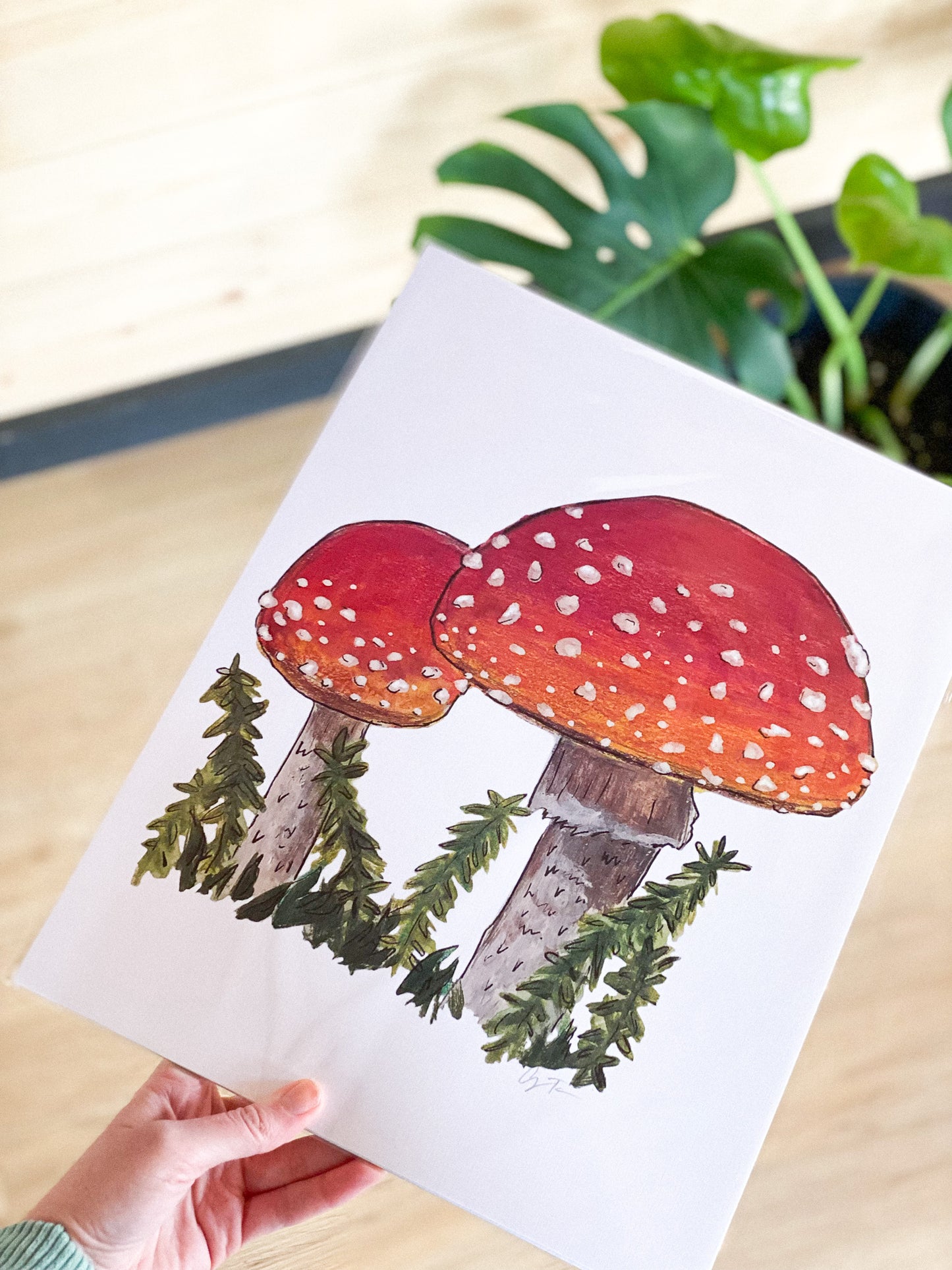 2 Amanitas 11x14 Print by Anya Toelle
