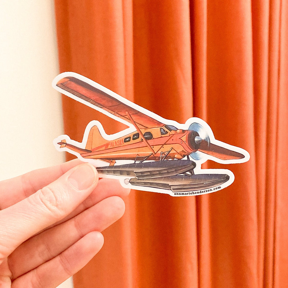 Yellow Beaver Sticker by AnnMarie Henderson