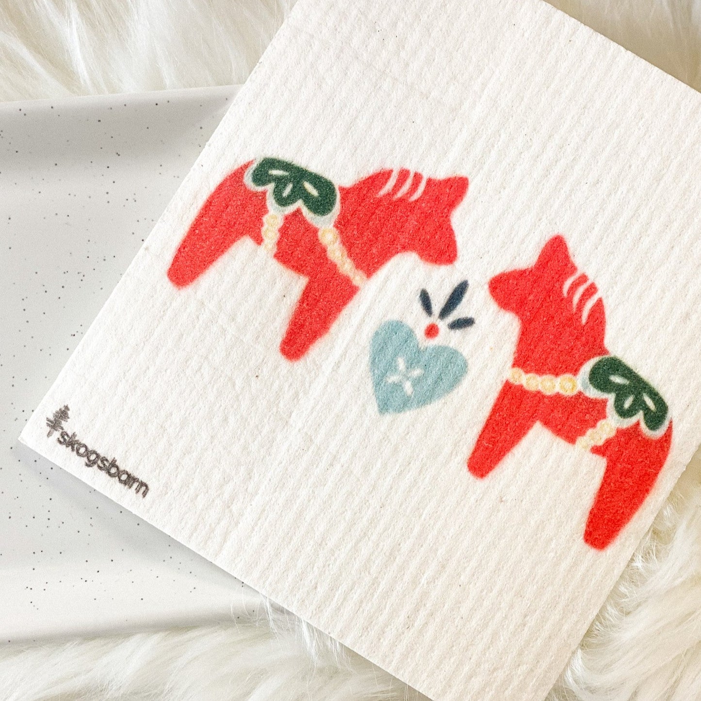 Dala Horse Swedish Dishcloth by Skogsbarn