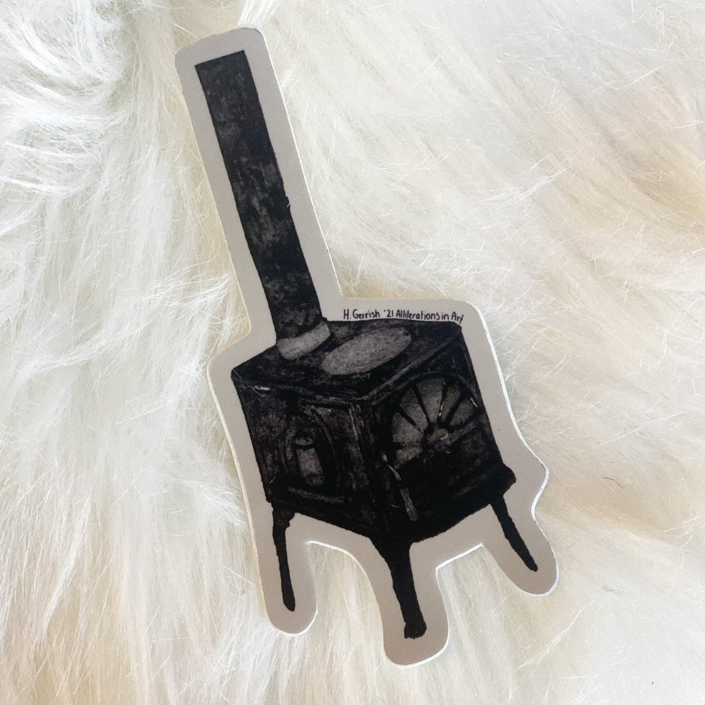 Wood Stove Sticker by Hannah Gerrish