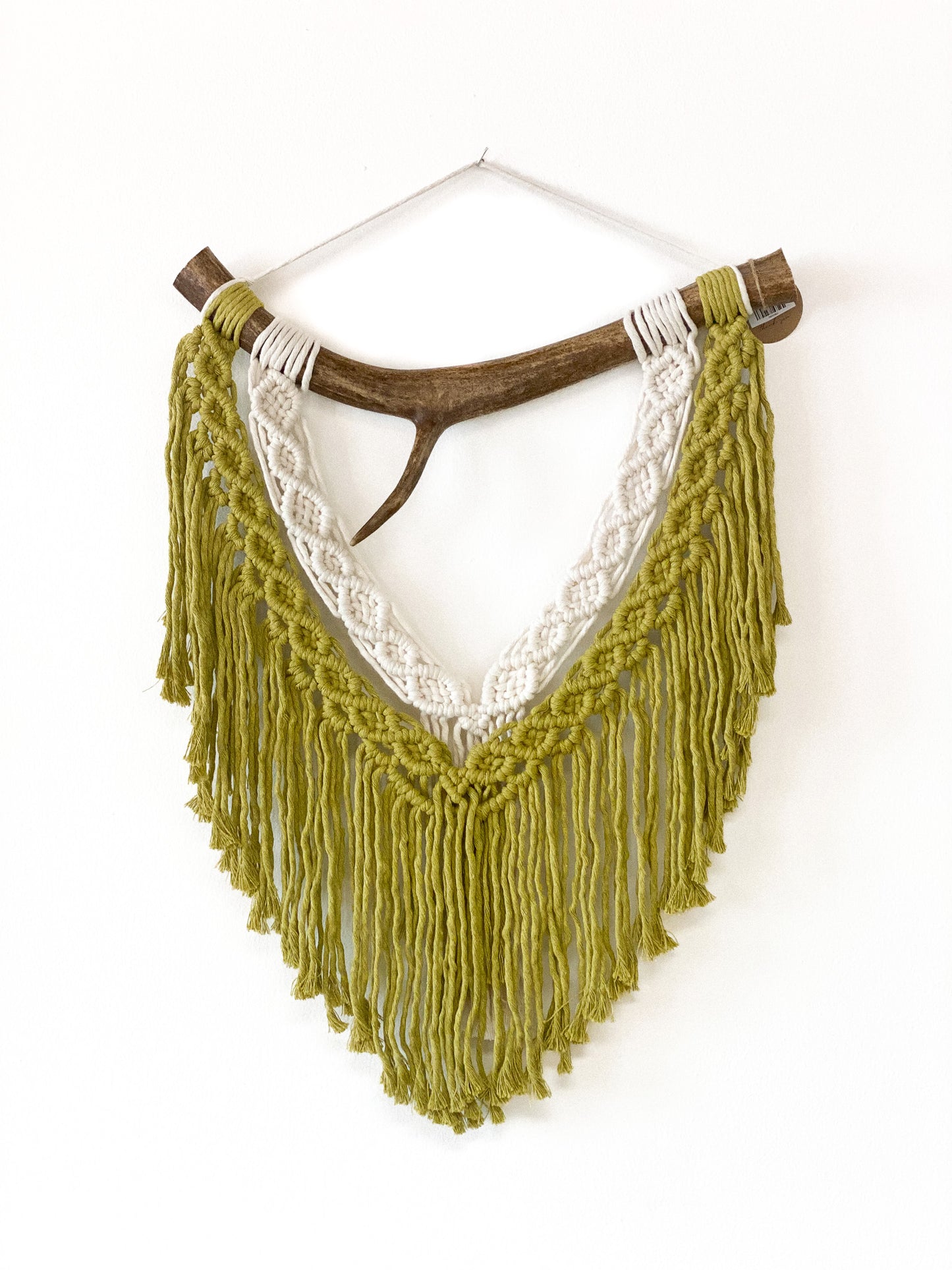 Green + White Antler Macrame by Wares by Maegan