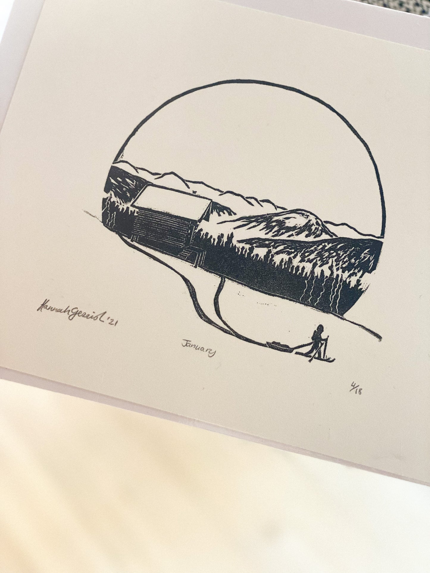 January 9.5"x8.5" Original Print by Hannah Gerrish