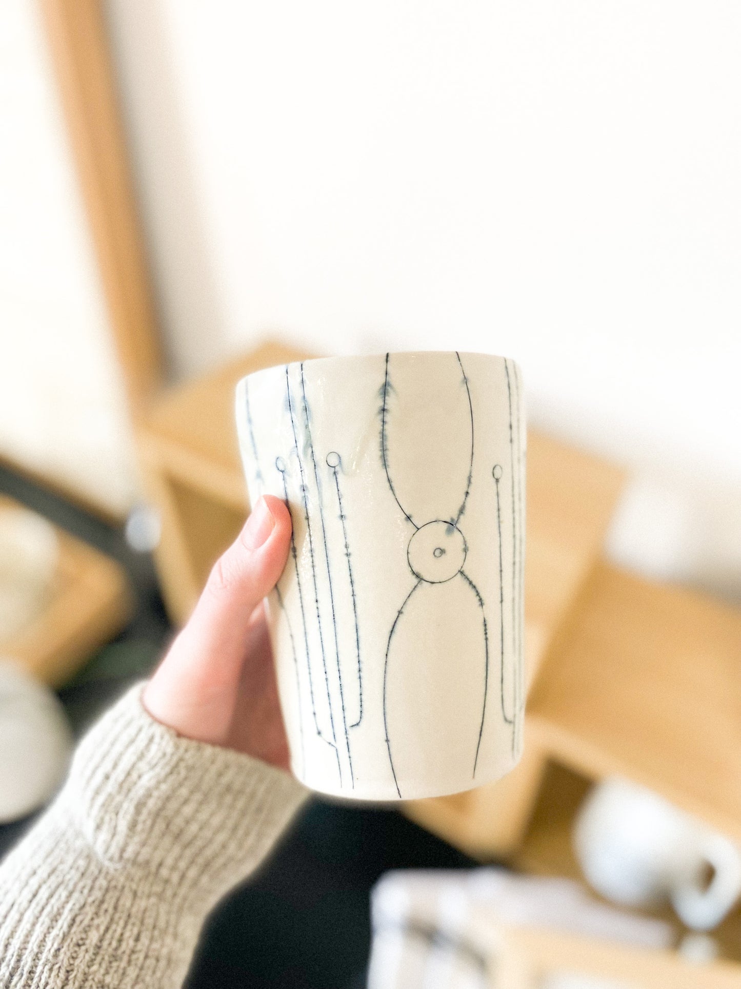 Liminal Porcelain Tumbler with Gold Luster by K.Olson