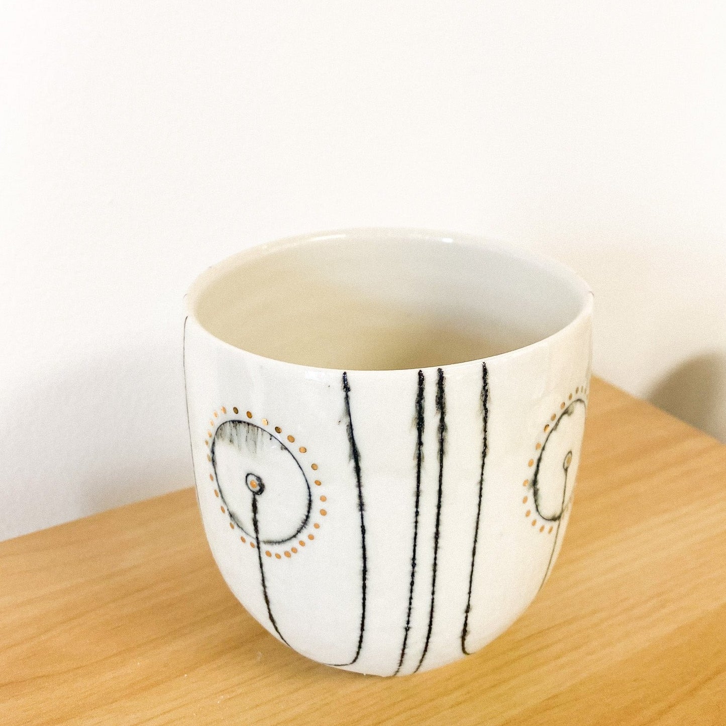 Berry Porcelain Cup with Gold Lustre by K.Olson