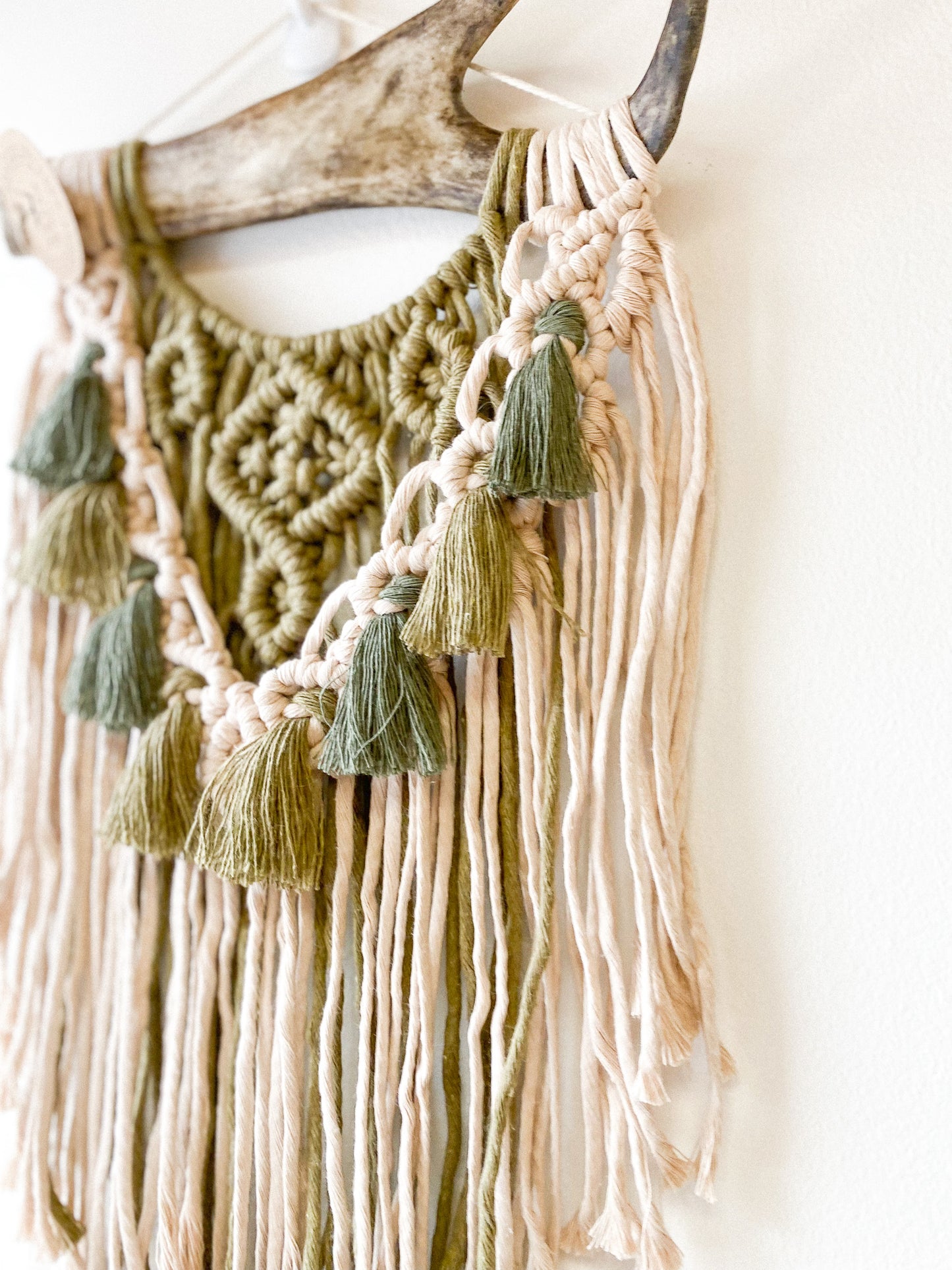 Sage + Pine Caribou Antler Macrame by Wares by Maegan