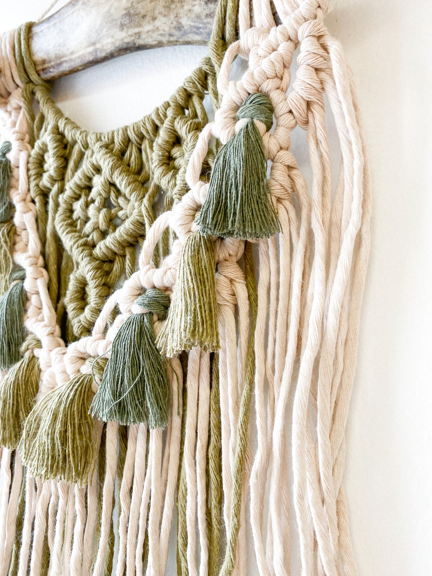 Sage + Pine Caribou Antler Macrame by Wares by Maegan